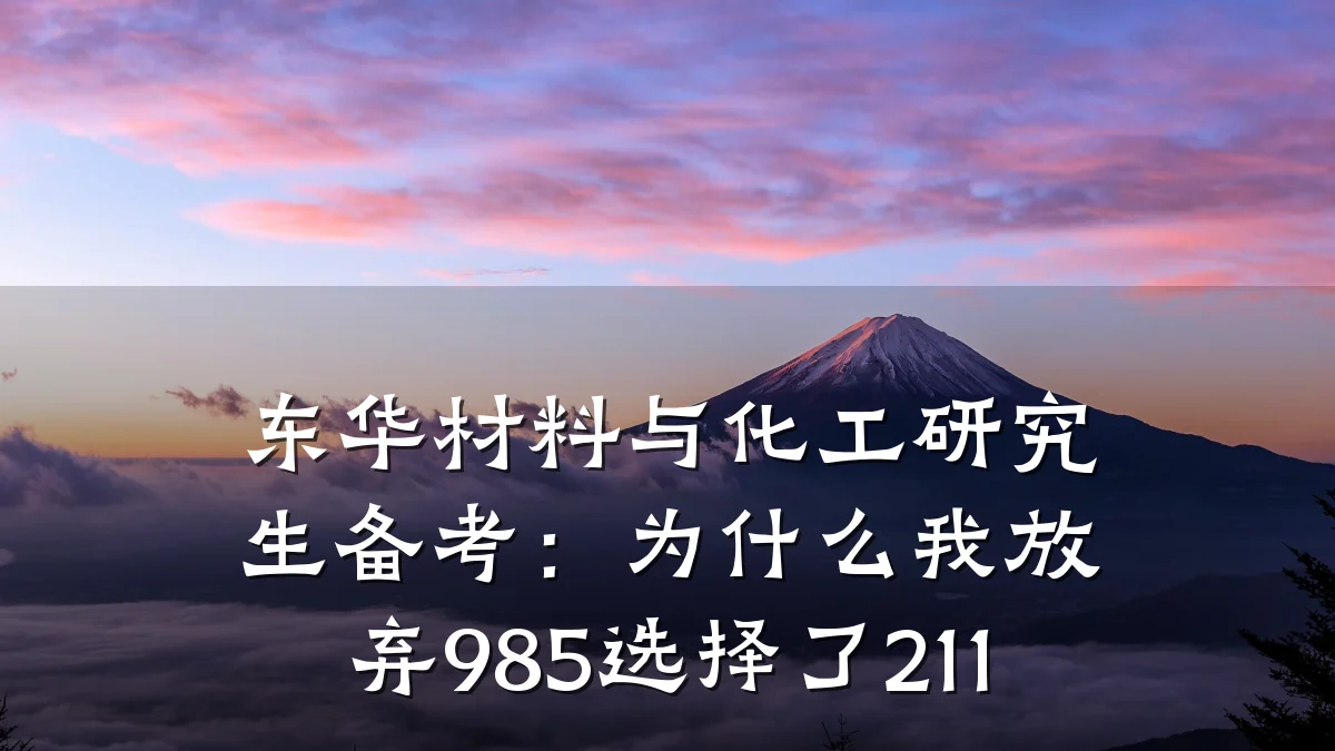 东华材料与化工研究生备考：为什么我放弃985选择了211