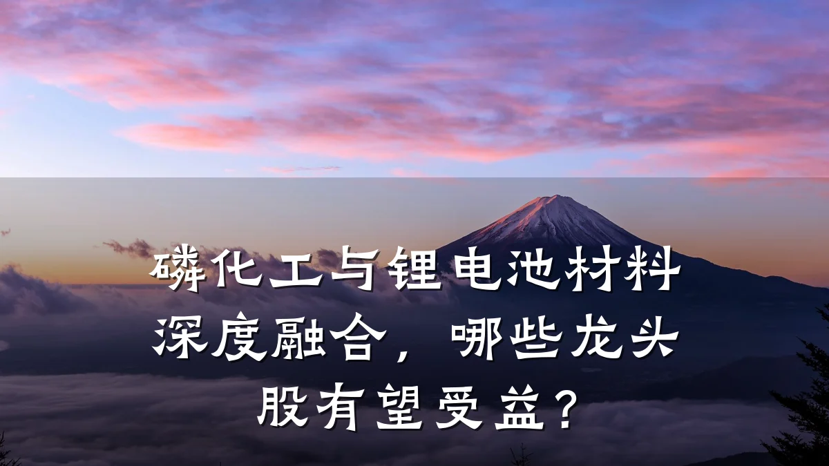 磷化工与锂电池材料深度融合，哪些龙头股有望受益？