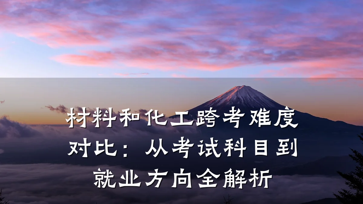 材料和化工跨考难度对比：从考试科目到就业方向全解析