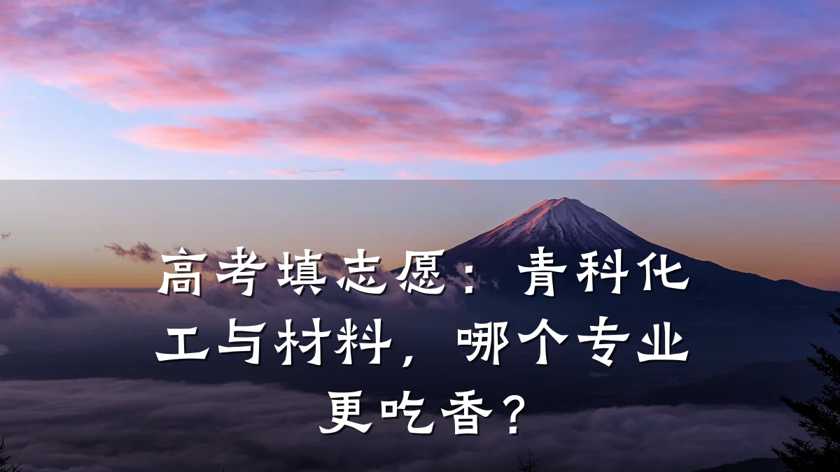 高考填志愿：青科化工与材料，哪个专业更吃香？