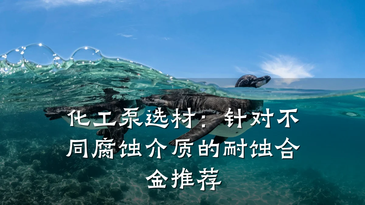化工泵选材:针对不同腐蚀介质的耐蚀合金推荐
