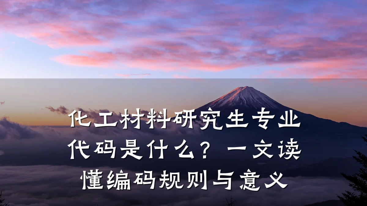 化工材料研究生专业代码是什么？一文读懂编码规则与意义