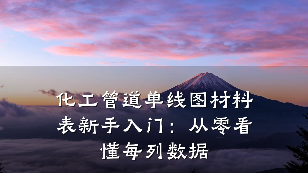 化工管道单线图材料表新手入门：从零看懂每列数据