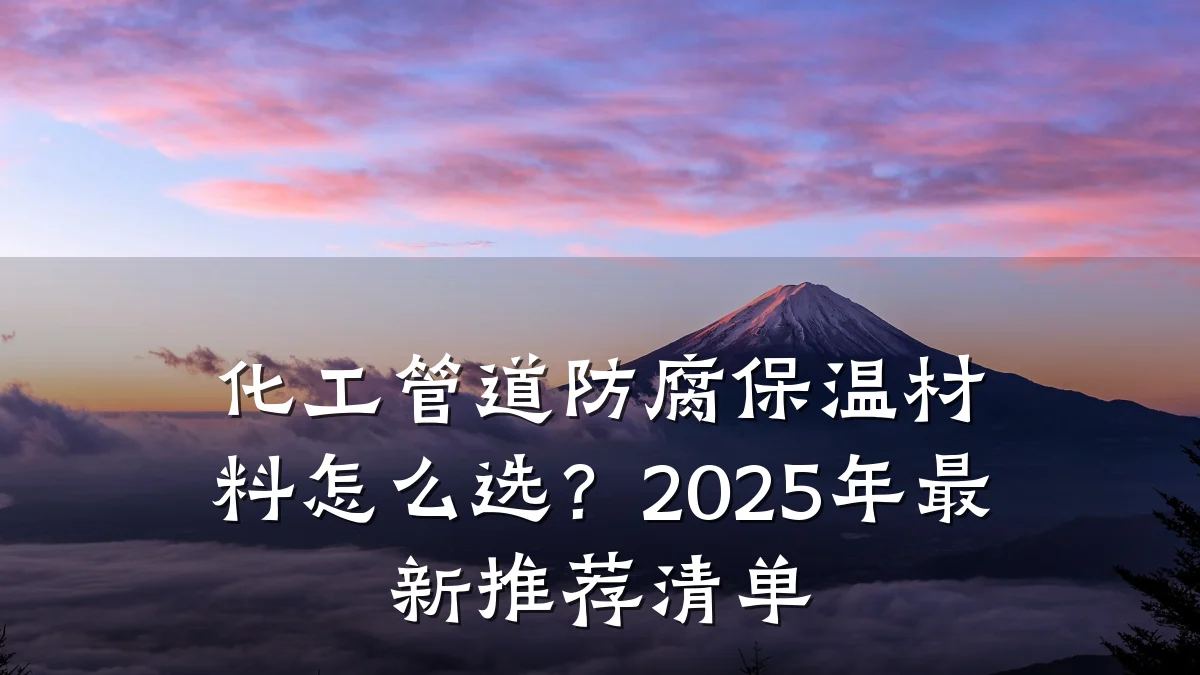 化工管道防腐保温材料怎么选？2025年最新推荐清单