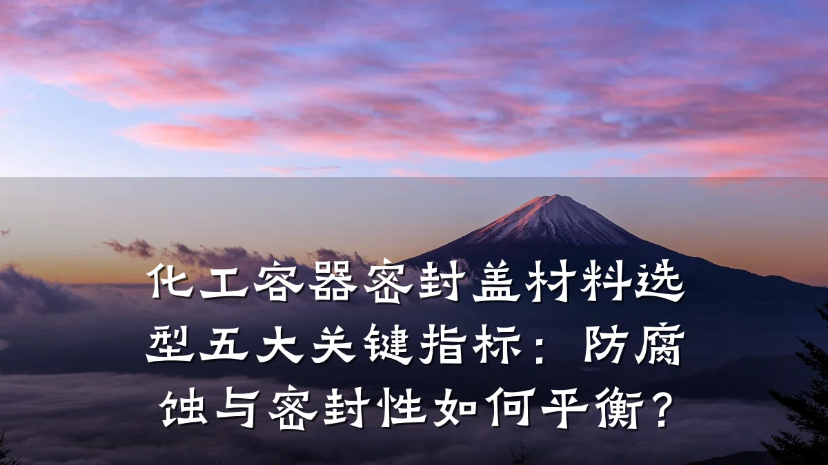 化工容器密封盖材料选型五大关键指标：防腐蚀与密封性如何平衡？