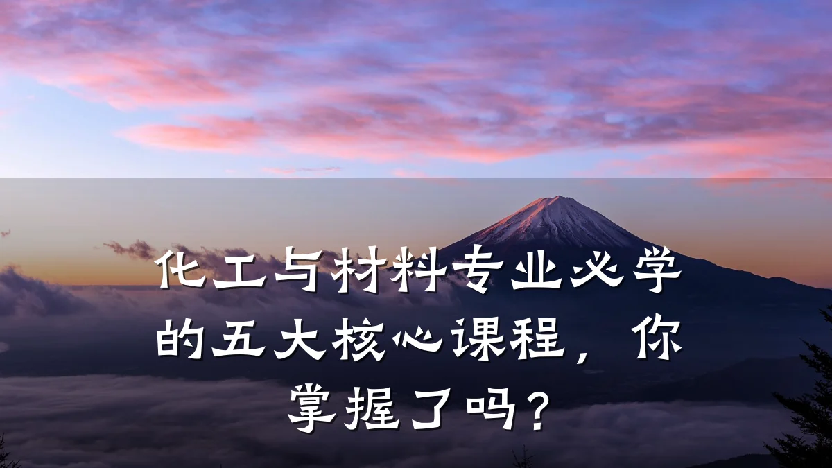 化工与材料专业必学的五大核心课程,你掌握了吗?