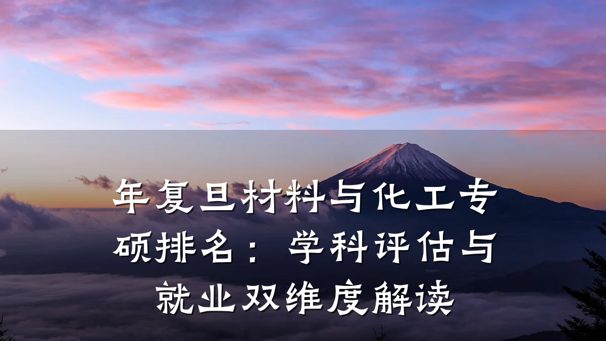年复旦材料与化工专硕排名：学科评估与就业双维度解读