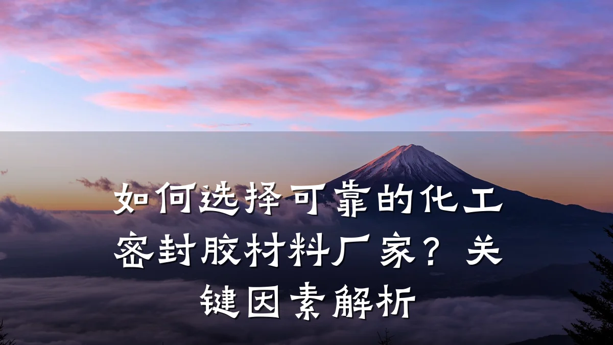 如何选择可靠的化工密封胶材料厂家？关键因素解析