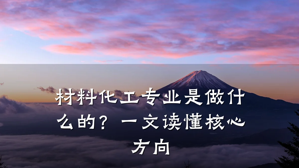 材料化工专业是做什么的？一文读懂核心方向