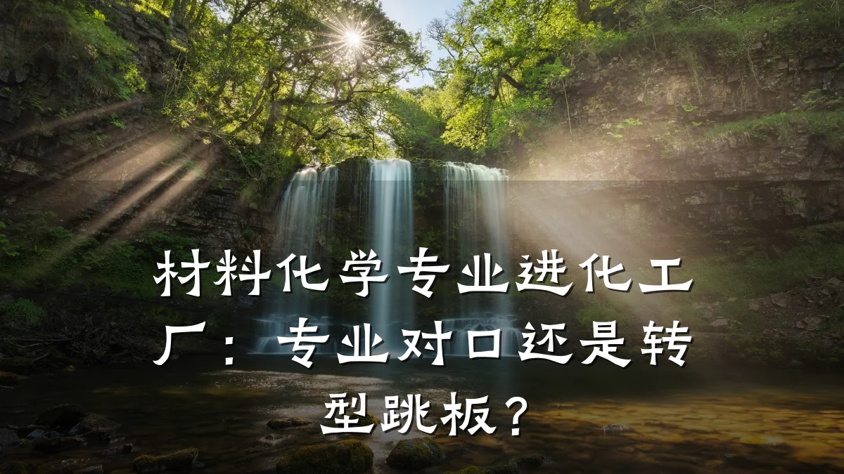 材料化学专业进化工厂：专业对口还是转型跳板？