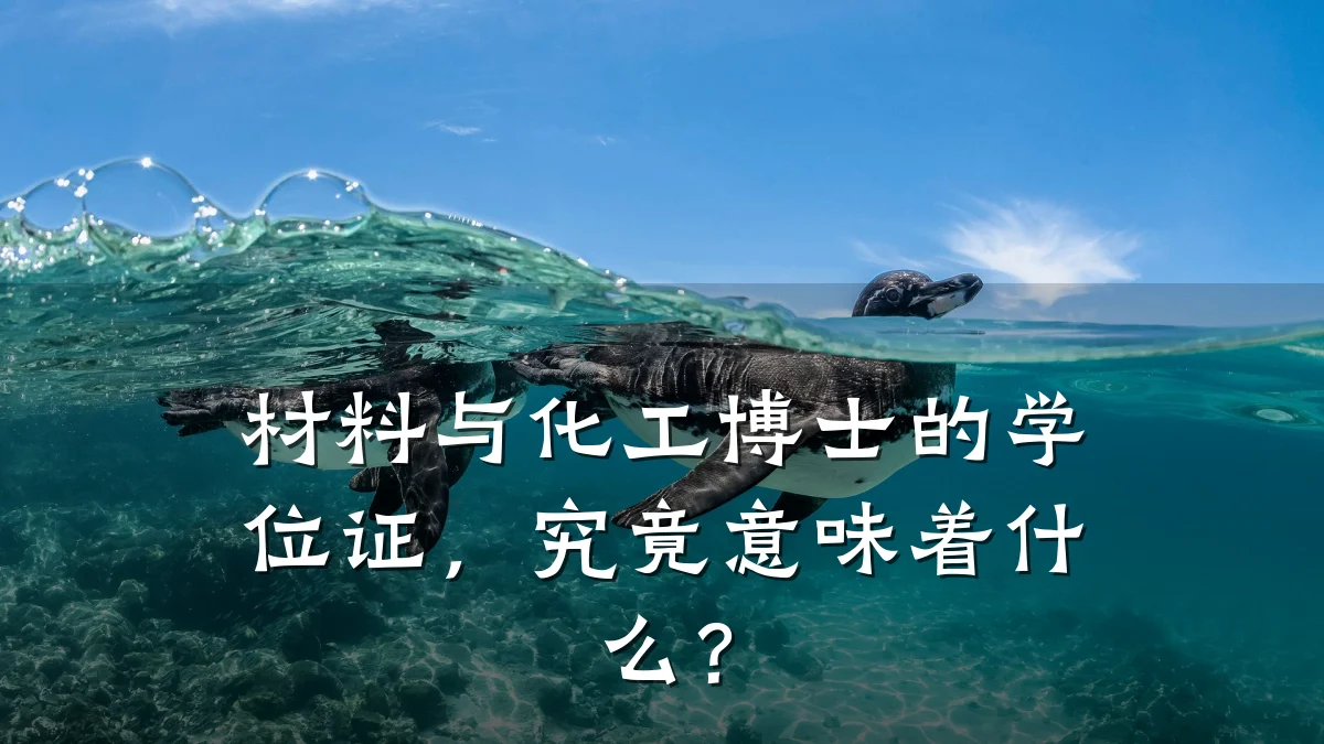 材料与化工博士的学位证，究竟意味着什么？