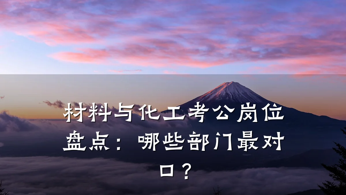 材料与化工考公岗位盘点：哪些部门最对口？