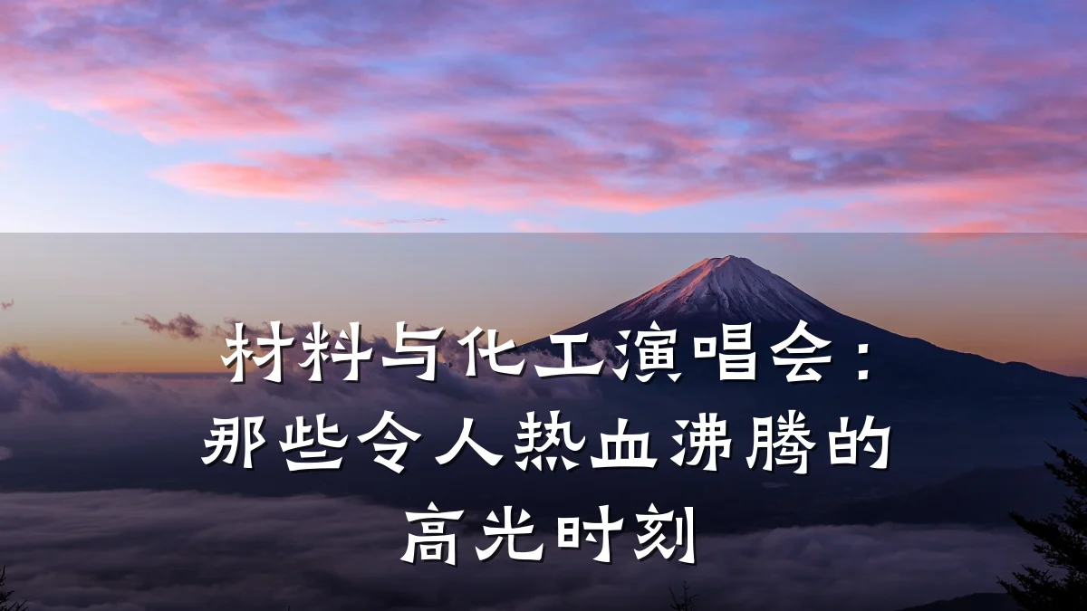 材料与化工演唱会：那些令人热血沸腾的高光时刻