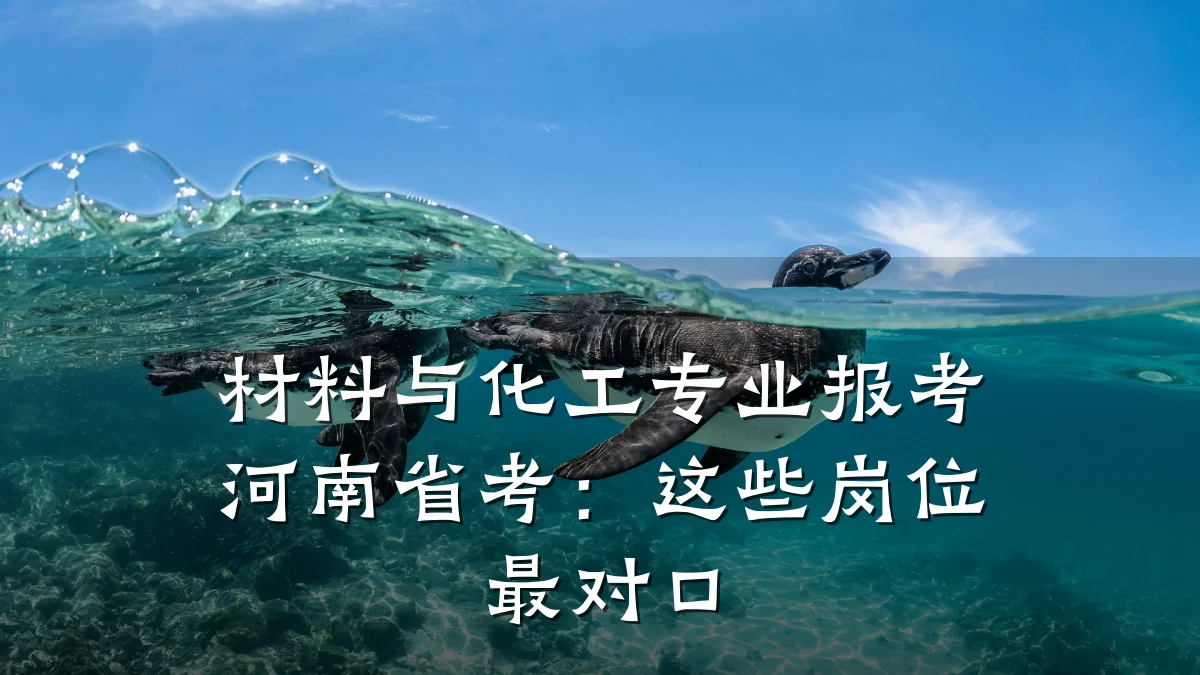材料与化工专业报考河南省考:这些岗位最对口
