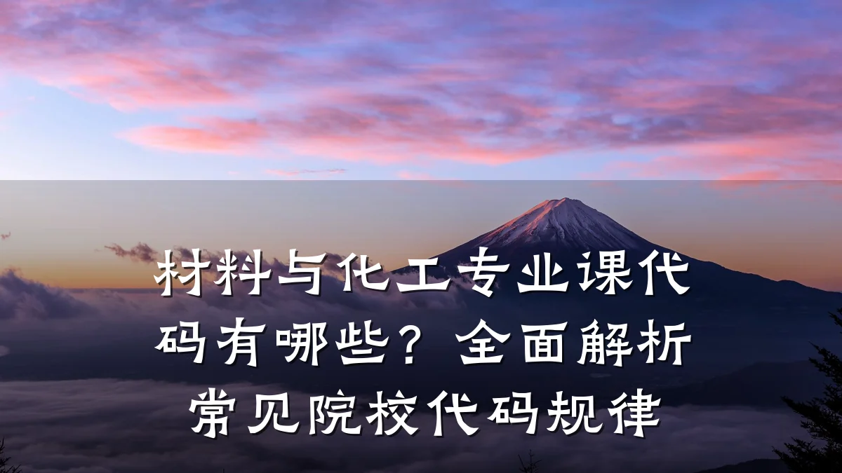 材料与化工专业课代码有哪些？全面解析常见院校代码规律