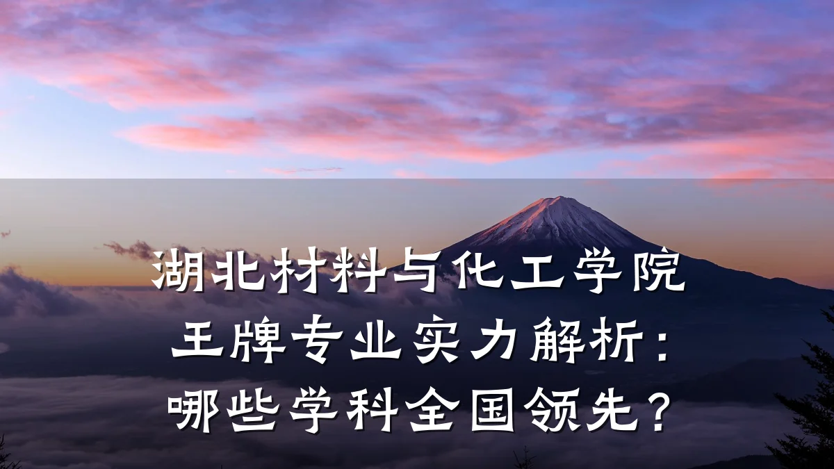 湖北材料与化工学院王牌专业实力解析：哪些学科全国领先？