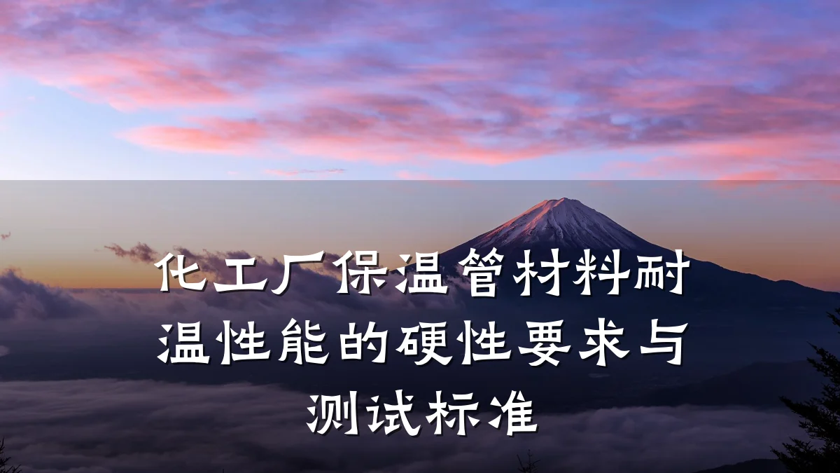 化工厂保温管材料耐温性能的硬性要求与测试标准