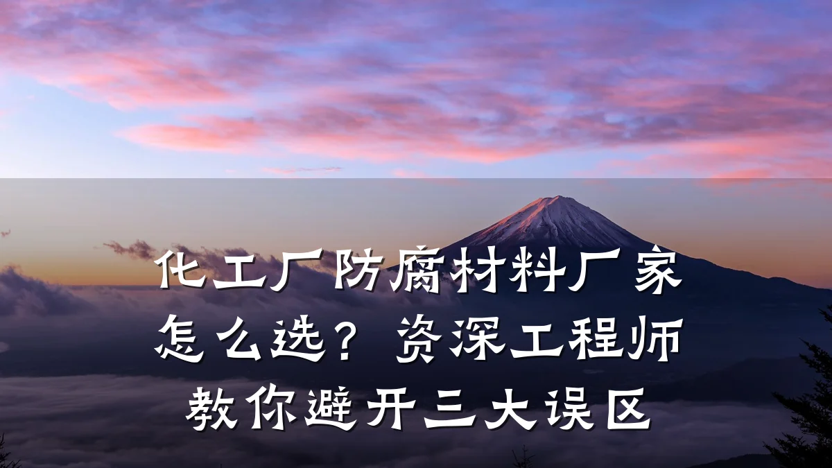 化工厂防腐材料厂家怎么选？资深工程师教你避开三大误区