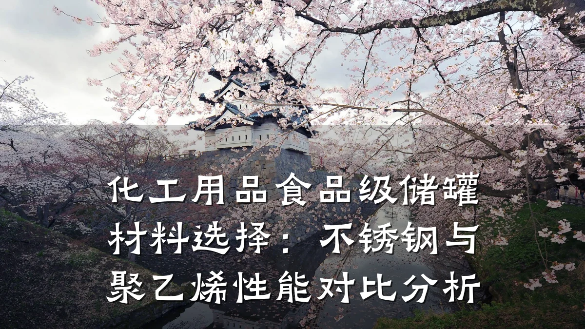 化工用品食品级储罐材料选择：不锈钢与聚乙烯性能对比分析
