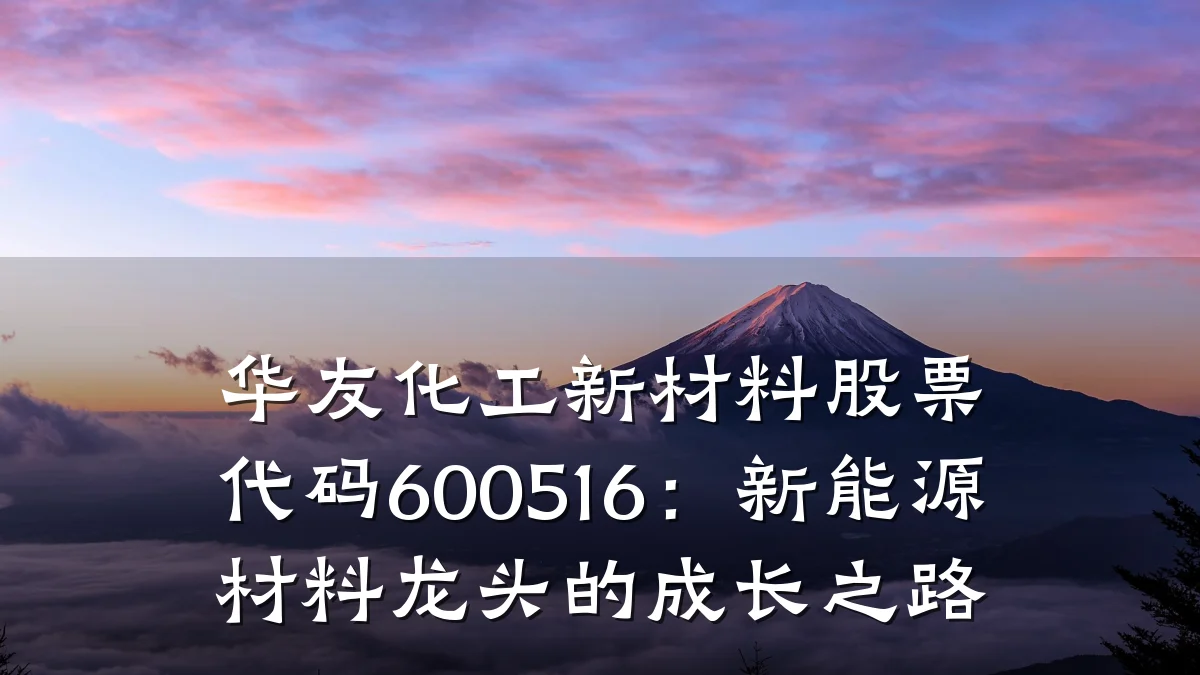 华友化工新材料股票代码600516：新能源材料龙头的成长之路