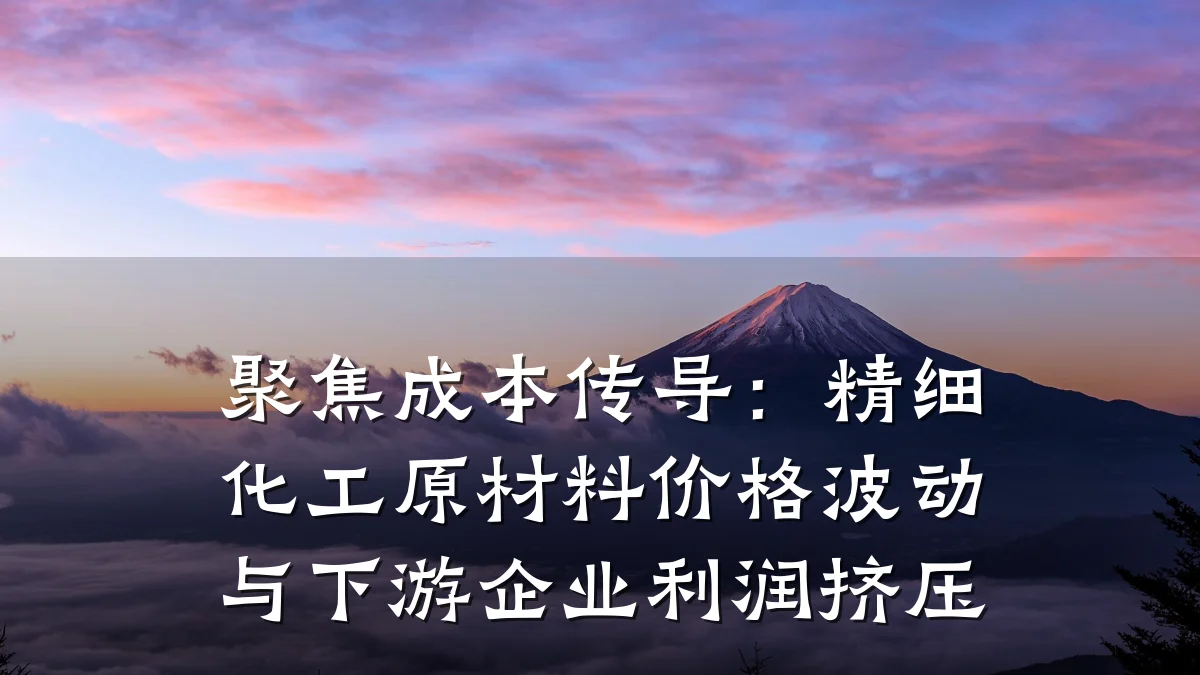 聚焦成本传导:精细化工原材料价格波动与下游企业利润挤压