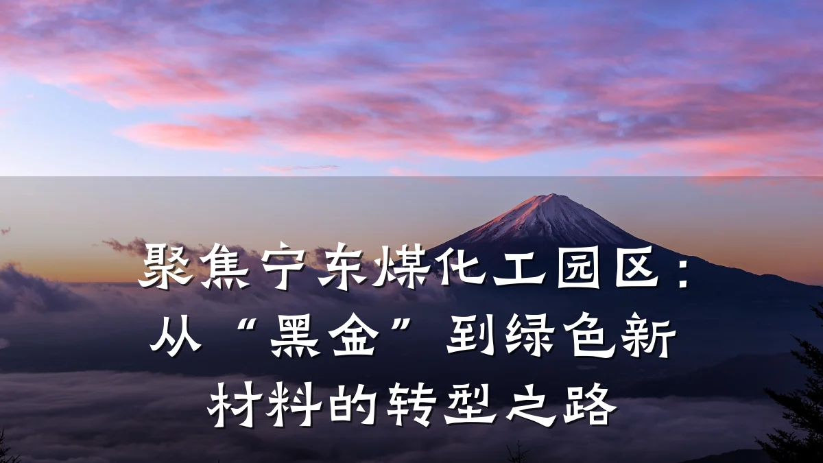 聚焦宁东煤化工园区：从“黑金”到绿色新材料的转型之路