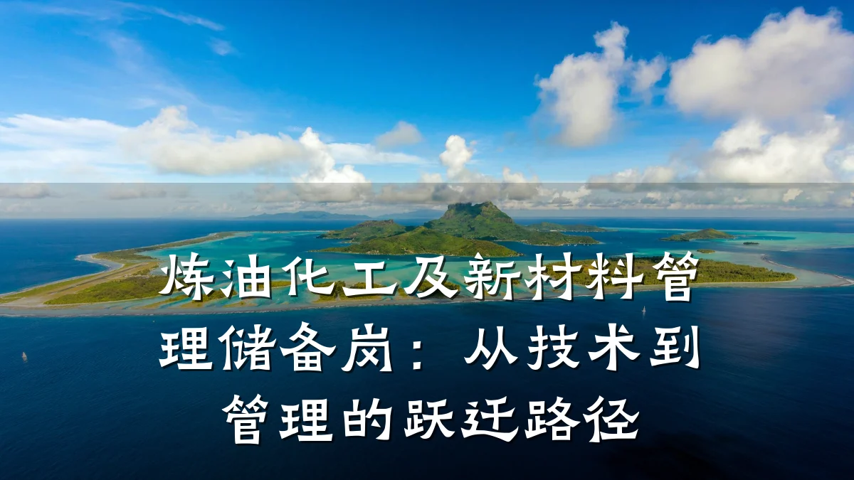 炼油化工及新材料管理储备岗:从技术到管理的跃迁路径