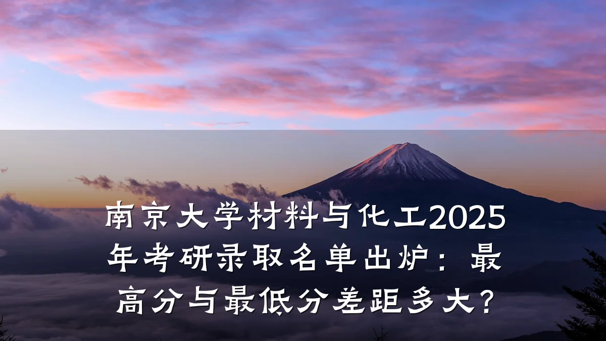 南京大学材料与化工2025年考研录取名单出炉：最高分与最低分差距多大？