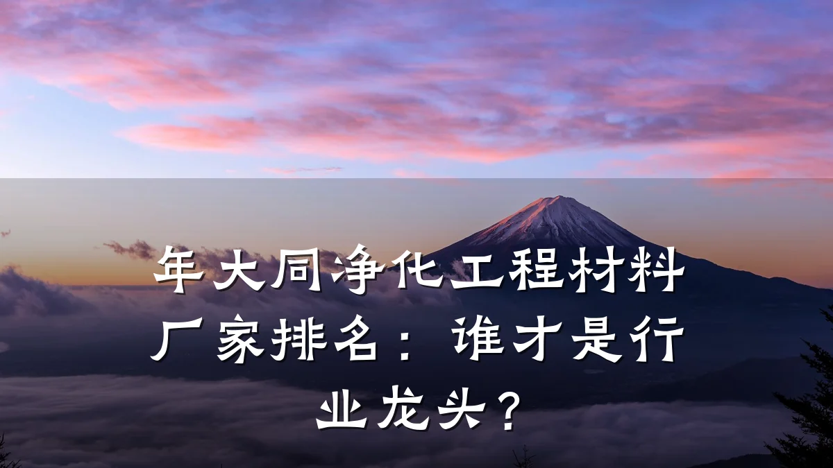 年大同净化工程材料厂家排名：谁才是行业龙头？