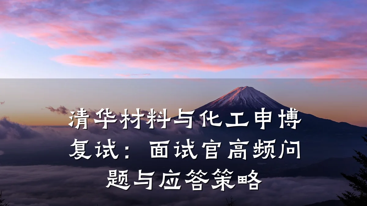 清华材料与化工申博复试：面试官高频问题与应答策略