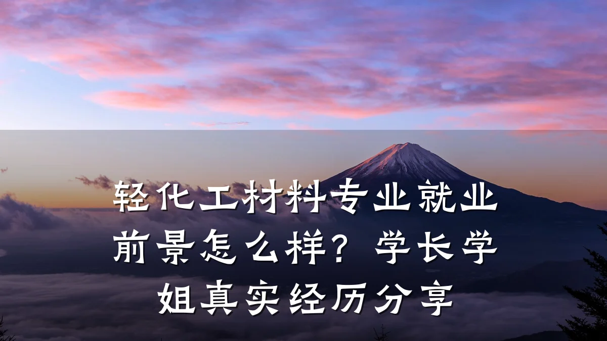 轻化工材料专业就业前景怎么样？学长学姐真实经历分享