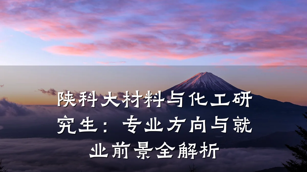 陕科大材料与化工研究生：专业方向与就业前景全解析