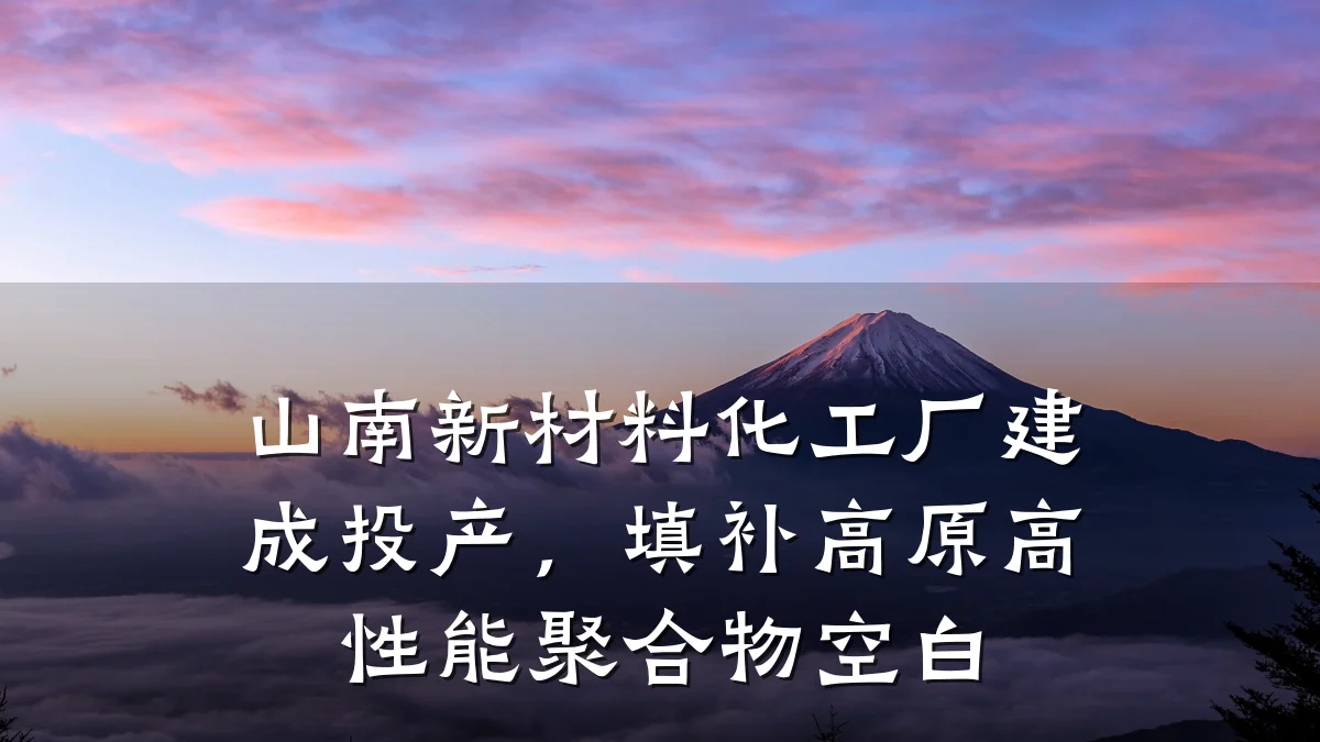 山南新材料化工厂建成投产，填补高原高性能聚合物空白