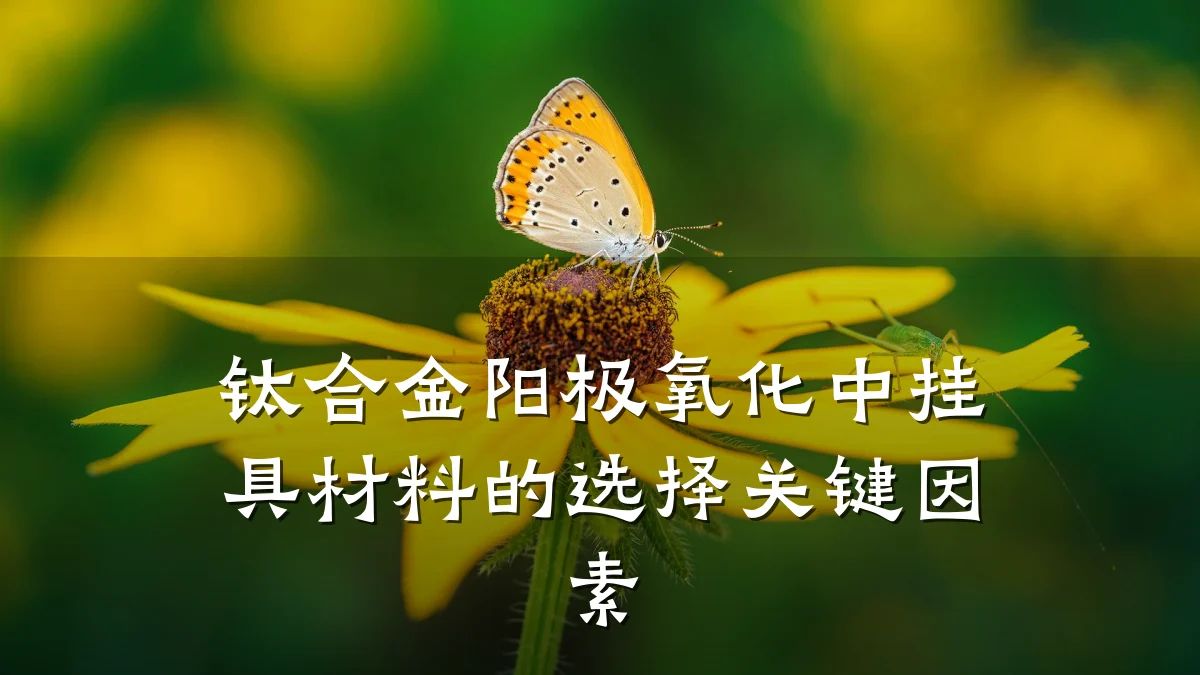 钛合金阳极氧化中挂具材料的选择关键因素