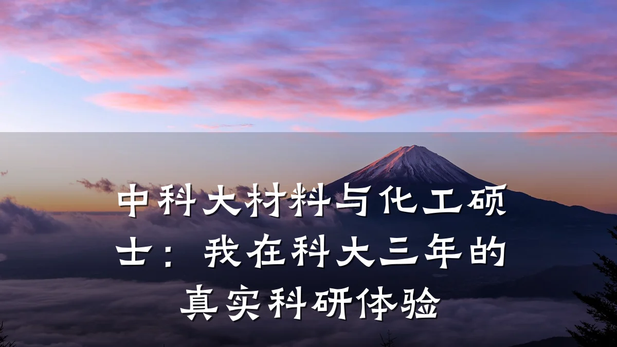 中科大材料与化工硕士：我在科大三年的真实科研体验